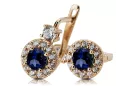 Vintage craft Earrings Sapphire 14K Rose gold cec003r